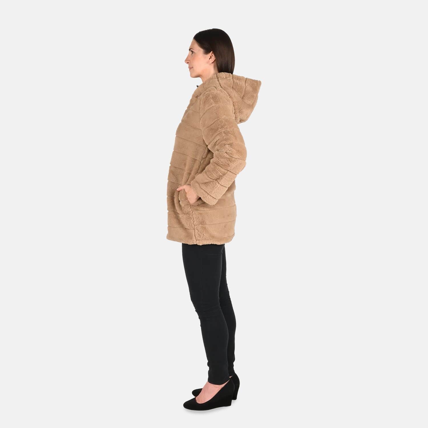 Faux fur hot sale coat khaki