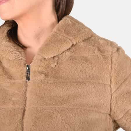 Women's Solid Ultra Soft Fleece Faux Fur Leather Trim Zip up Zipper With  Front Pocket Hoodie Oversize Loose Fit Jacket Outerwear Fall Winter -   Canada