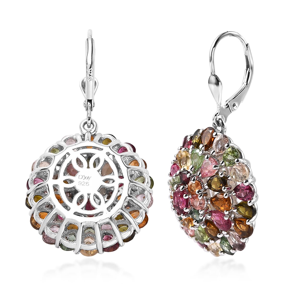 Multi-Tourmaline Earrings in Platinum Over Sterling Silver 10.25 ctw image number 1