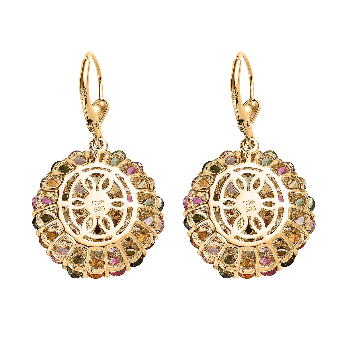 Multi-Tourmaline Earrings in Vermeil Yellow Gold Over Sterling Silver 10.25 ctw image number 3