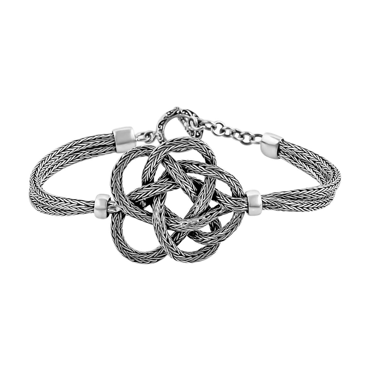 Bali Legacy Sterling Silver Tulang Naga Knot Bracelet (7.25 In) 17.65 Grams image number 0