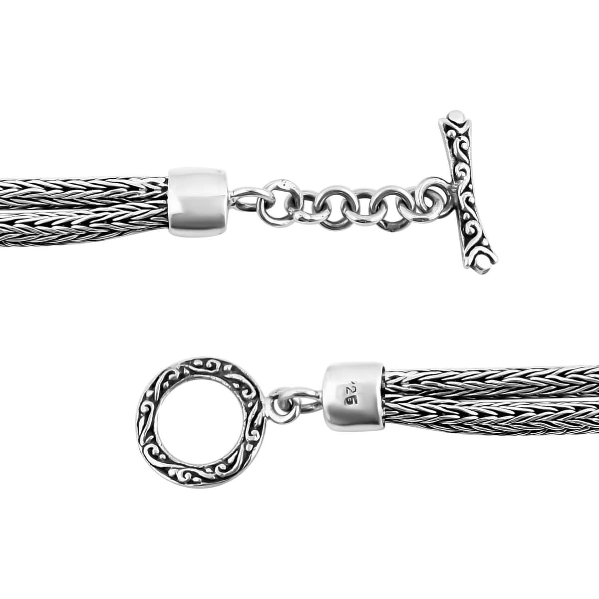 Bali Legacy Sterling Silver Tulang Naga Knot Bracelet (7.25 In) 17.65 Grams image number 4