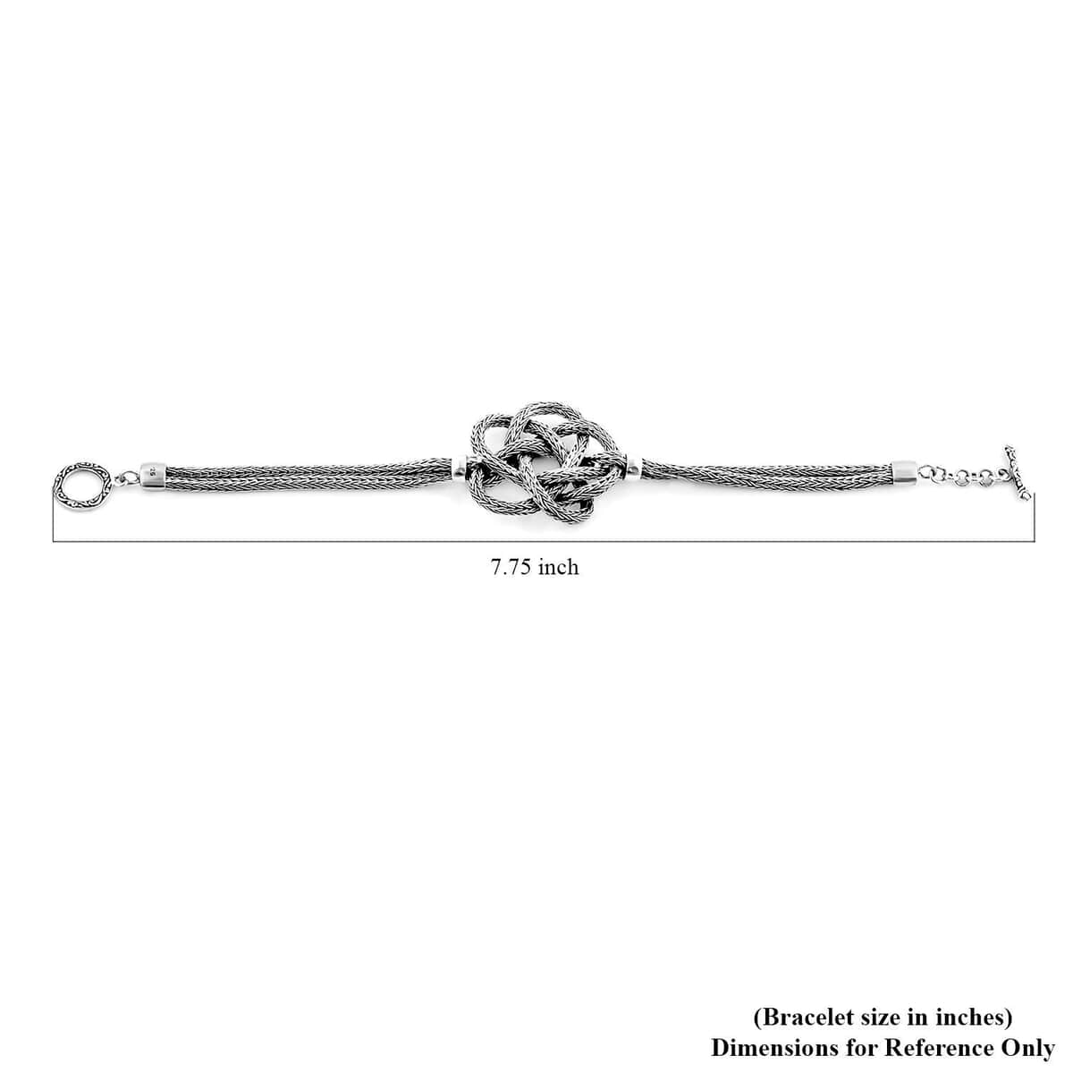 Bali Legacy Sterling Silver Tulang Naga Knot Bracelet (7.25 In) 17.65 Grams image number 5