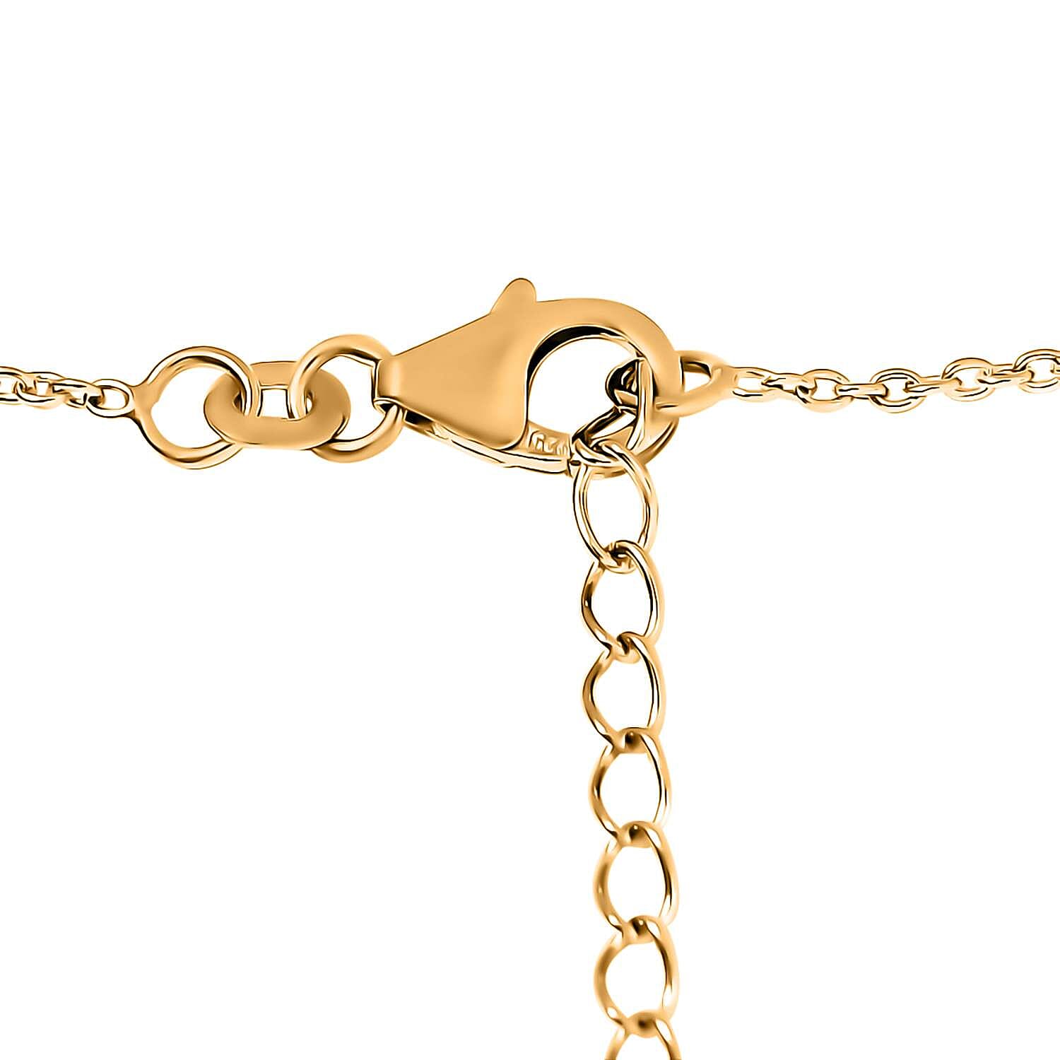 Sleeping Beauty Turquoise Cross Necklace 18 Inches in Vermeil Yellow Gold Over Sterling Silver 8.75 ctw