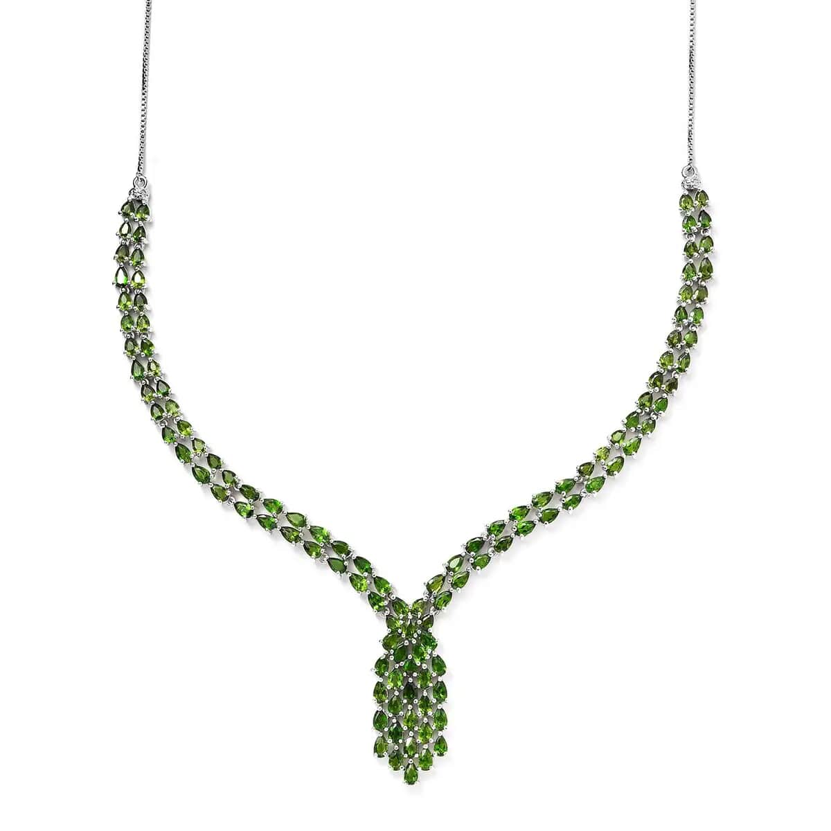 Chrome Diopside 22.90 ctw Necklace in Platinum Over Sterling Silver  18 Inches image number 0