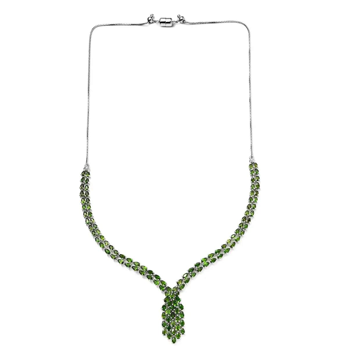 Chrome Diopside 22.90 ctw Necklace in Platinum Over Sterling Silver  18 Inches image number 3