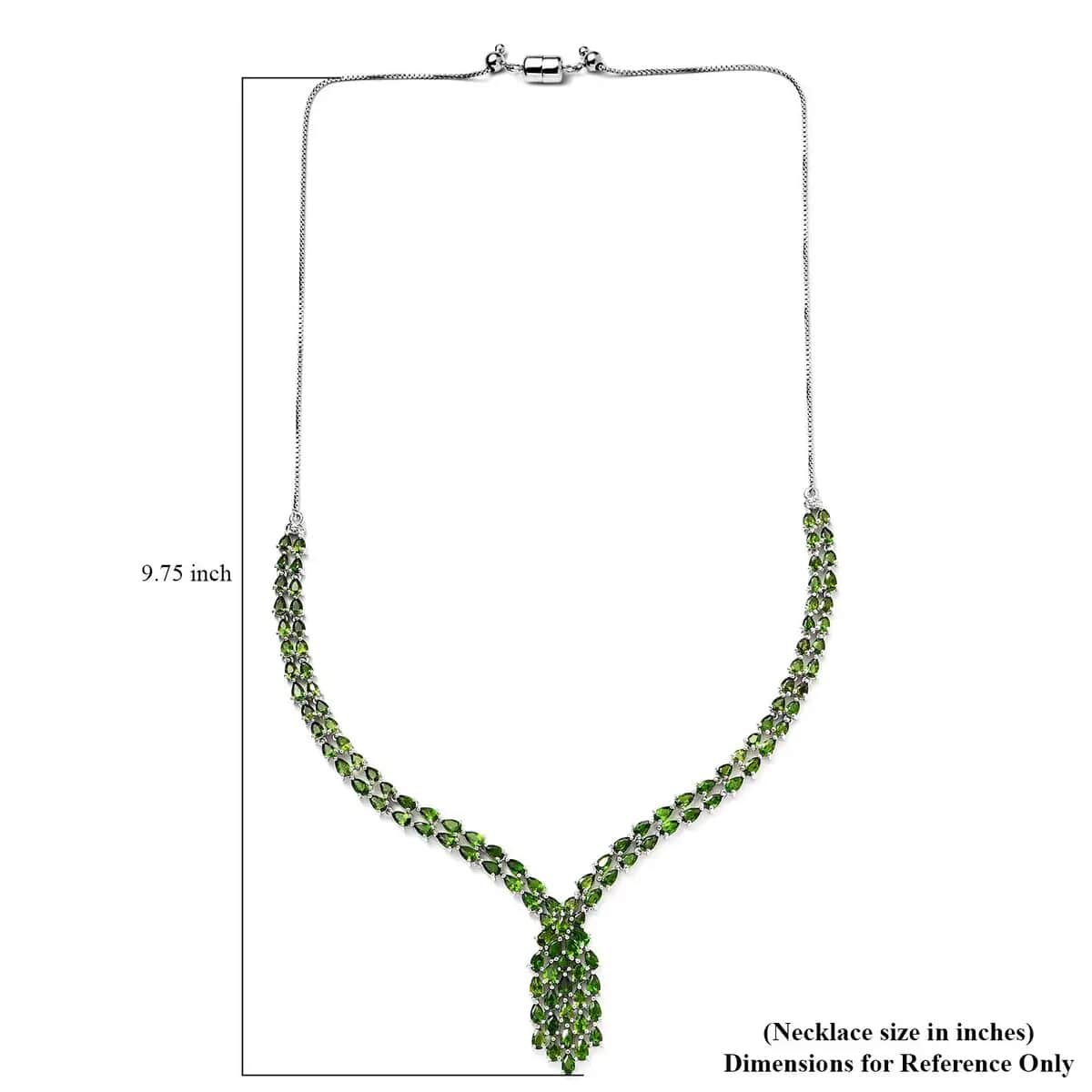 Chrome Diopside 22.90 ctw Necklace in Platinum Over Sterling Silver  18 Inches image number 6