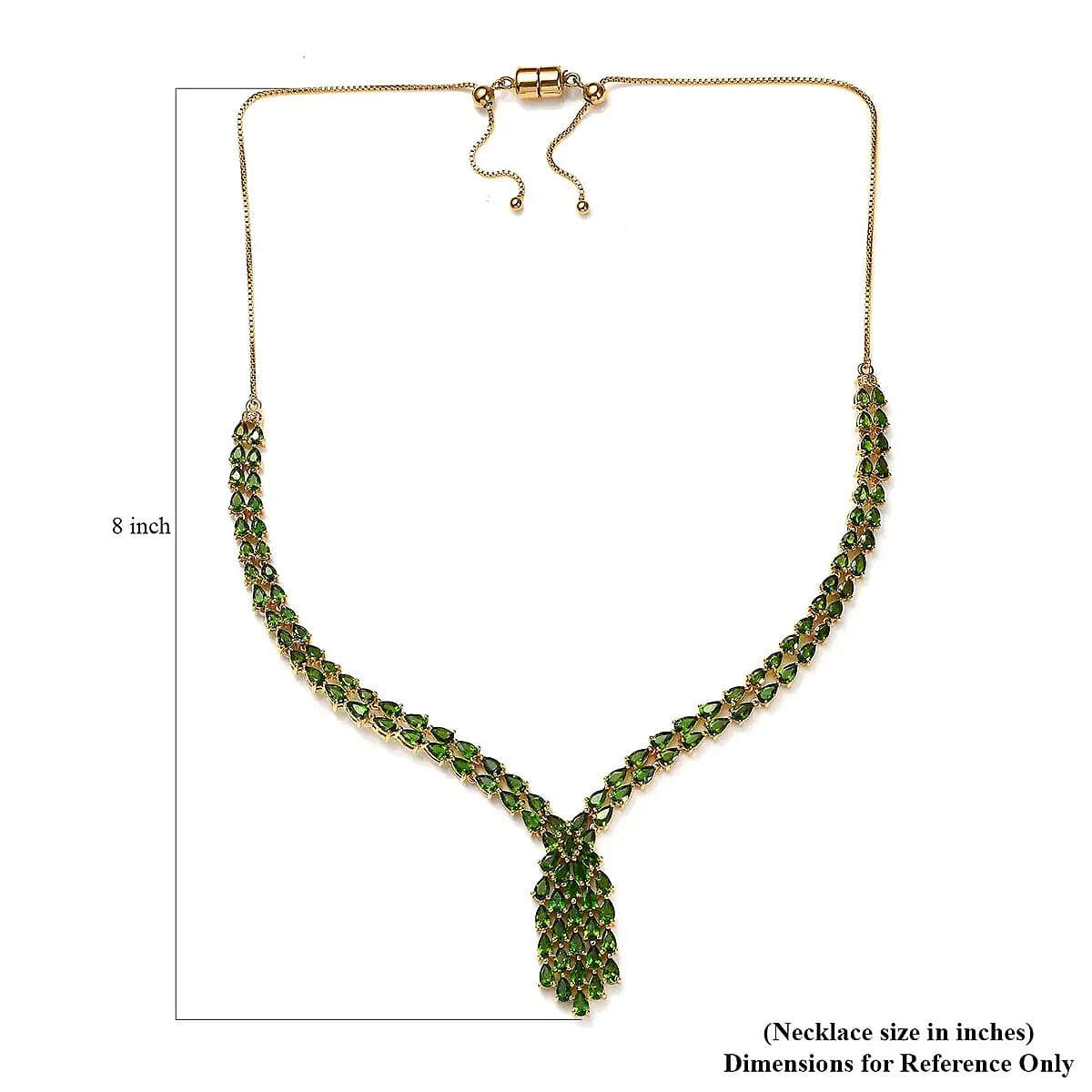 Chrome Diopside Necklace 18 Inches in Vermeil Yellow Gold Over Sterling Silver 22.90 ctw image number 6
