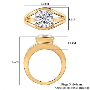 Moissanite 3.41 ctw Ring in 14K YG Over Sterling Silver (Size 10)