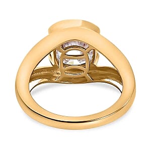 Moissanite 3.41 ctw Ring in 14K YG Over Sterling Silver (Size 10)