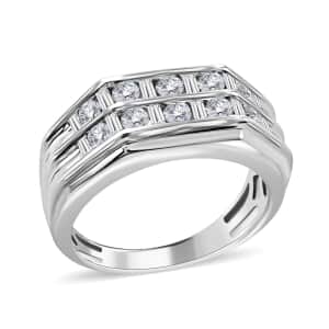 NY Closeout 10K White Gold J-K SI2- SI3 Diamond Band Ring (Size 10.0) 7.75 Grams 1.00 ctw