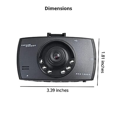 Closeout Lifeware Black HD Ultra-Slim Car Dashboard Camera, Dash Cam For Car, Live Stream Dash Cam, HD 1080p Dash Cam(2.4 TFT LED Screen)
