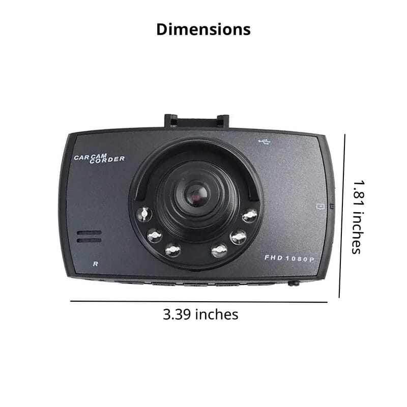 Closeout Lifeware Black HD Ultra-Slim Car Dashboard Camera, Dash Cam For Car, Live Stream Dash Cam, HD 1080p Dash Cam(2.4 TFT LED Screen)
