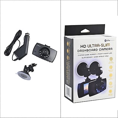Closeout Lifeware Black HD Ultra-Slim Car Dashboard Camera, Dash Cam For Car, Live Stream Dash Cam, HD 1080p Dash Cam(2.4 TFT LED Screen)