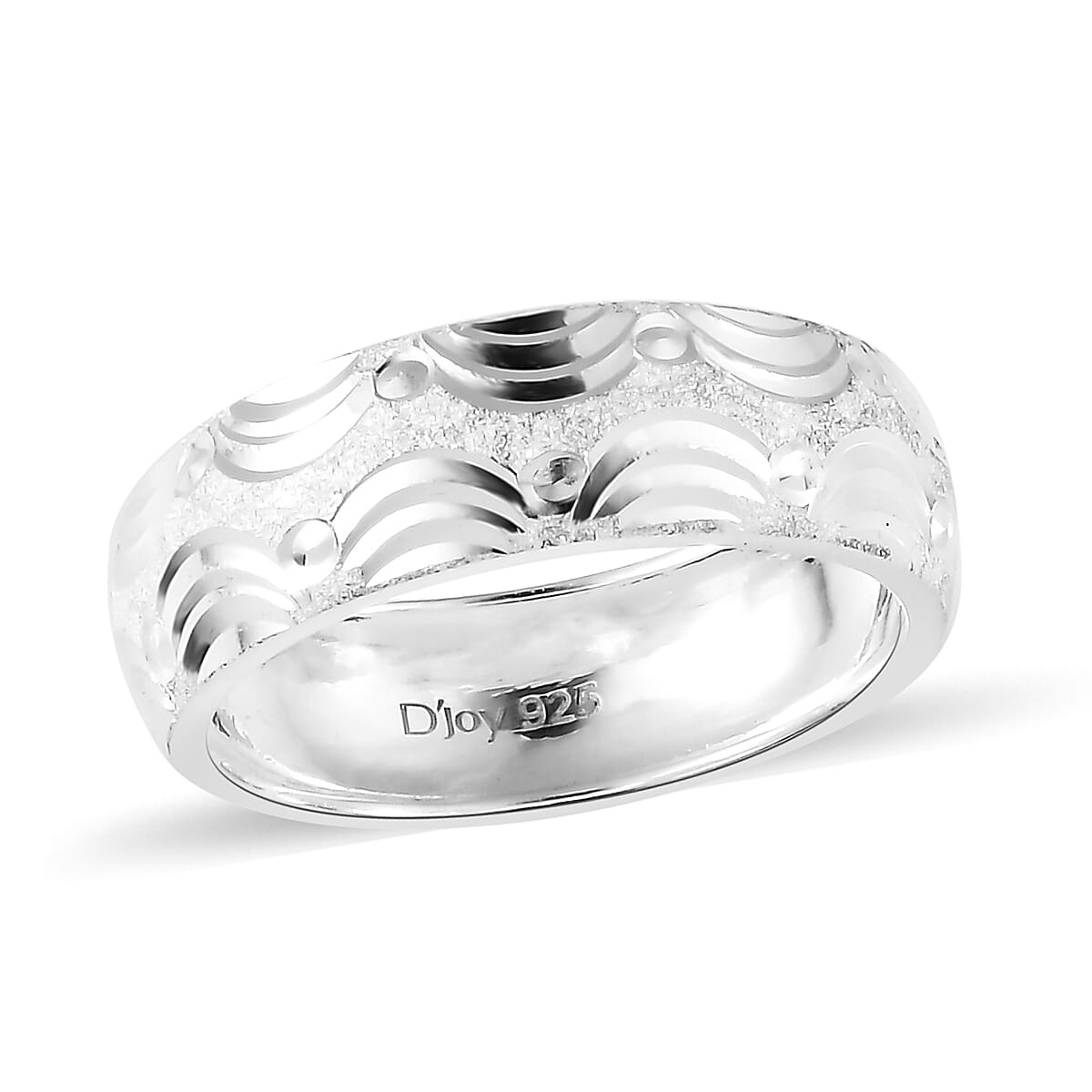 Sterling Silver Diamond-Cut Band Ring (Size 10.0) 3.35 Grams image number 0