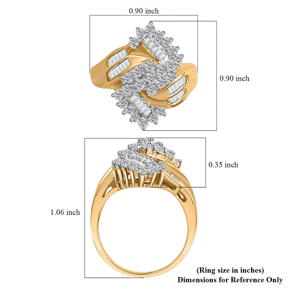 14K Yellow Gold G-H I3 Diamond Ring (Size 10.0) 6.25 Grams 1.00 ctw