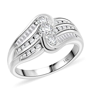 Diamond G-H I1 0.75 ctw Ring in 14K White Gold (Size 6.0) 5.60 Grams