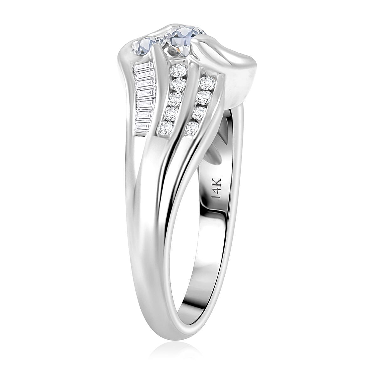 Diamond G-H I1 0.75 ctw Ring in 14K White Gold (Size 8.0) 5.60 Grams image number 3