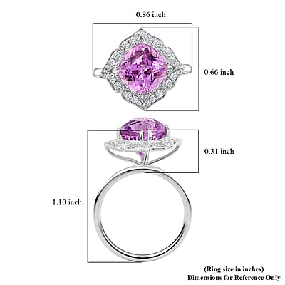 Certified & Appraised Rhapsody 950 Platinum AAA Patroke Kunzite and E-F VS Diamond Floral Ring (Size 10.0) 5.90 Grams 4.50 ctw