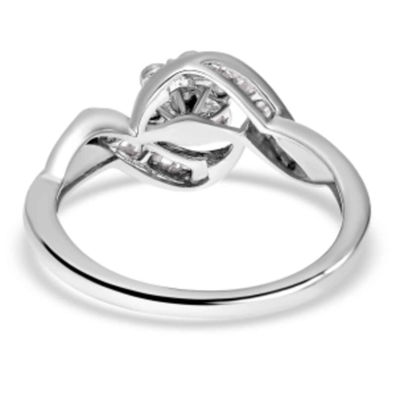 White Diamond 0.32 ctw Ring in Platinum Over Sterling Silver (Size 9.0)