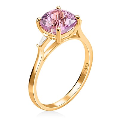 Certified & Appraised Iliana 18K Yellow Gold AAA Patroke Kunzite and G-H SI Diamond Ring (Size 10.0) 3.15 ctw