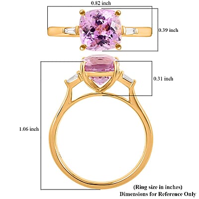 Certified & Appraised Iliana 18K Yellow Gold AAA Patroke Kunzite and G-H SI Diamond Ring (Size 10.0) 3.15 ctw