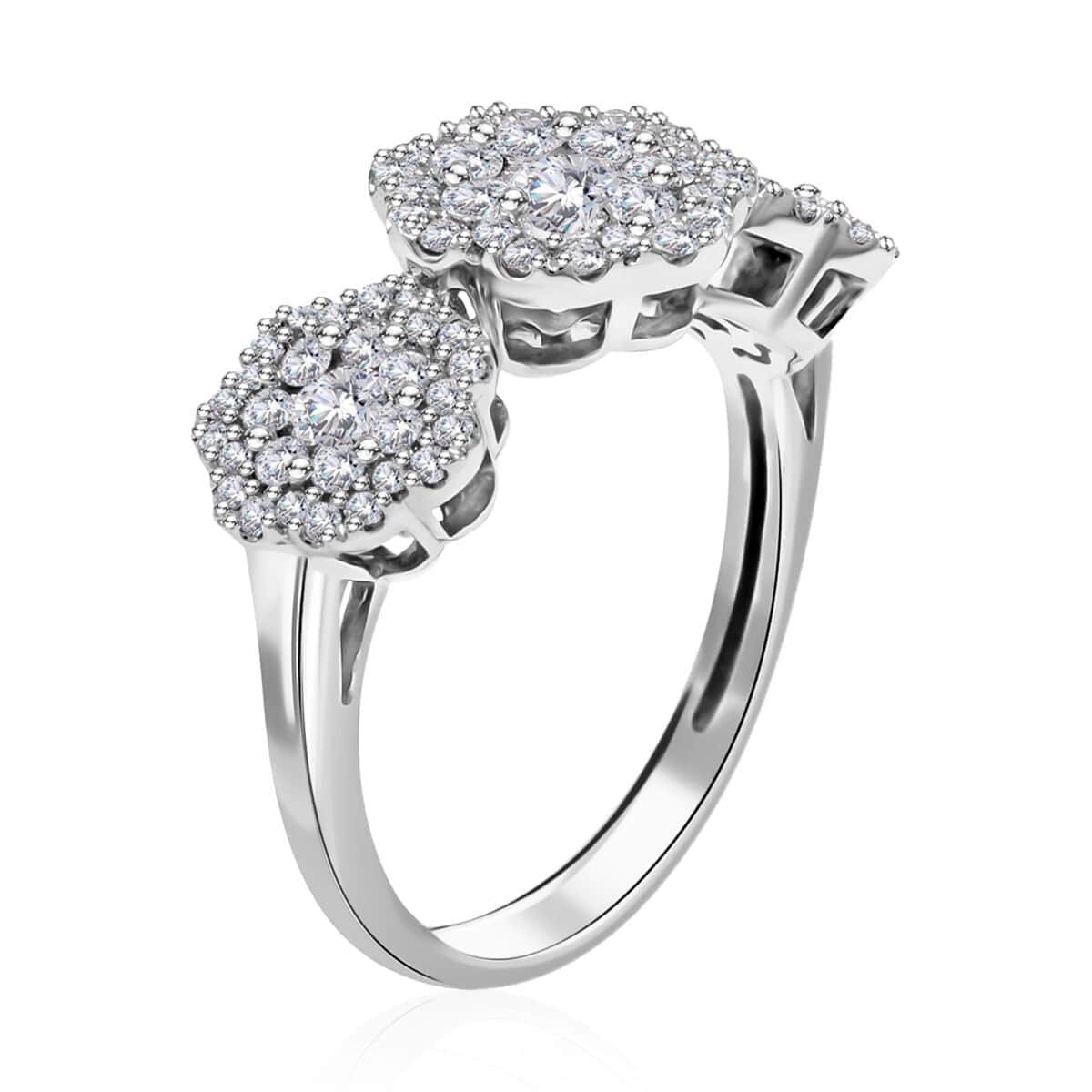 NY Closeout 10K White Gold Diamond (I-J, I2-I3) Ring (Size 7.0) 1.00 ctw image number 3