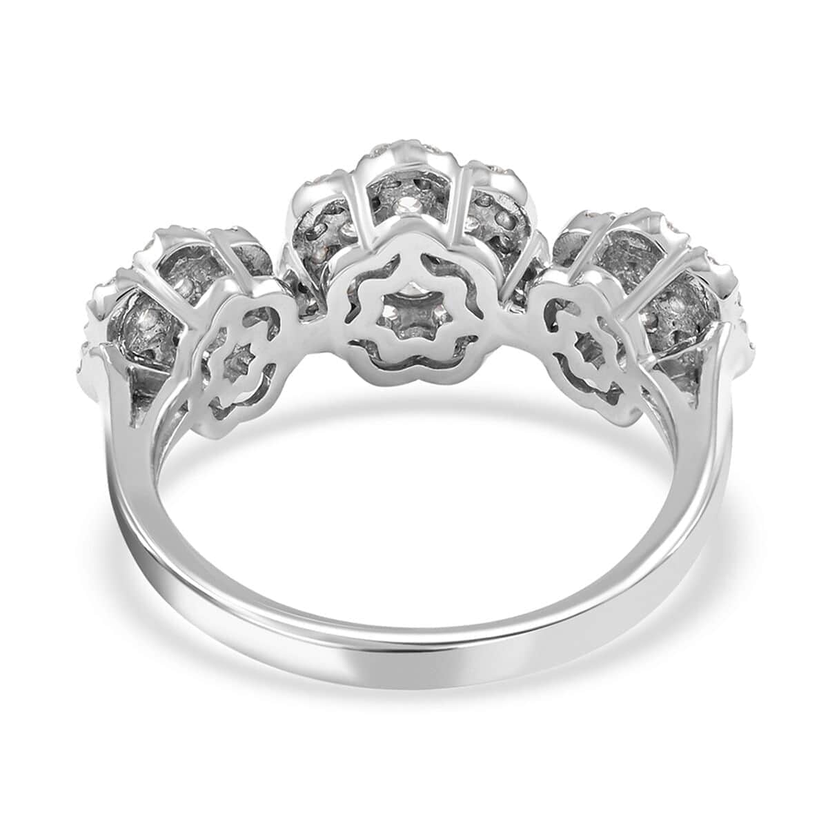 NY Closeout 10K White Gold Diamond (I-J, I2-I3) Ring (Size 7.0) 1.00 ctw image number 4