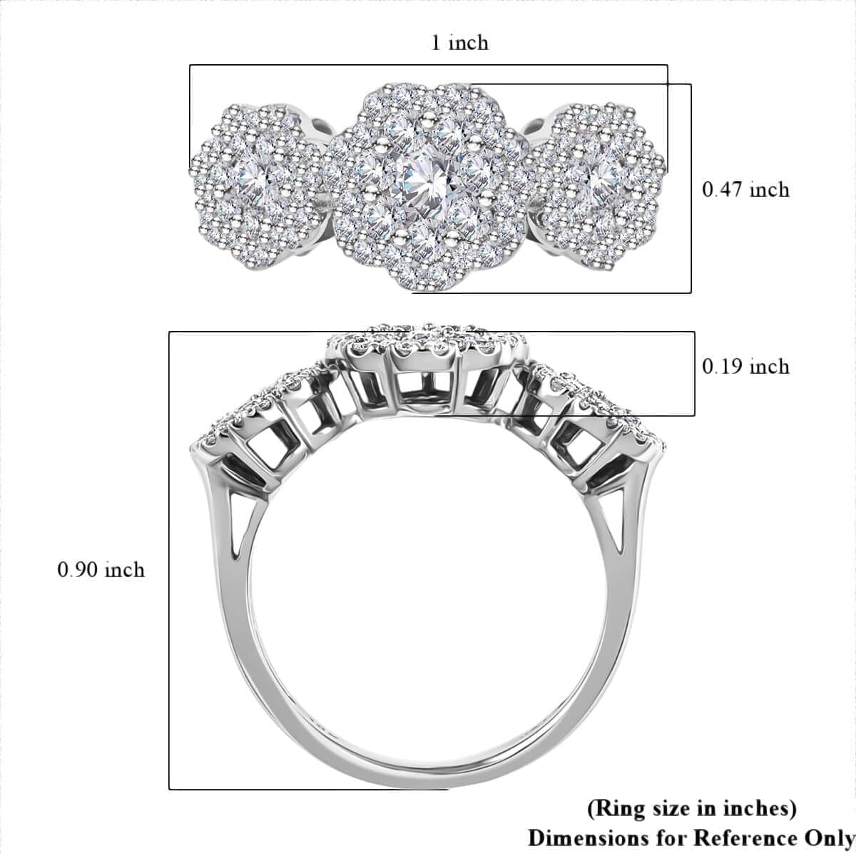 NY Closeout 10K White Gold Diamond (I-J, I2-I3) Ring (Size 7.0) 1.00 ctw image number 5