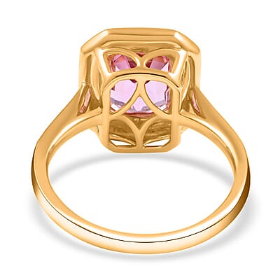 Certified & Appraised Iliana 18K Yellow Gold AAA Patroke Kunzite and G-H SI Diamond Halo Ring (Size 10.0) 4.70 Grams 3.30 ctw