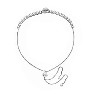 White Diamond 0.25 ctw Bracelet in Platinum Over Sterling Silver (Size 7.5)