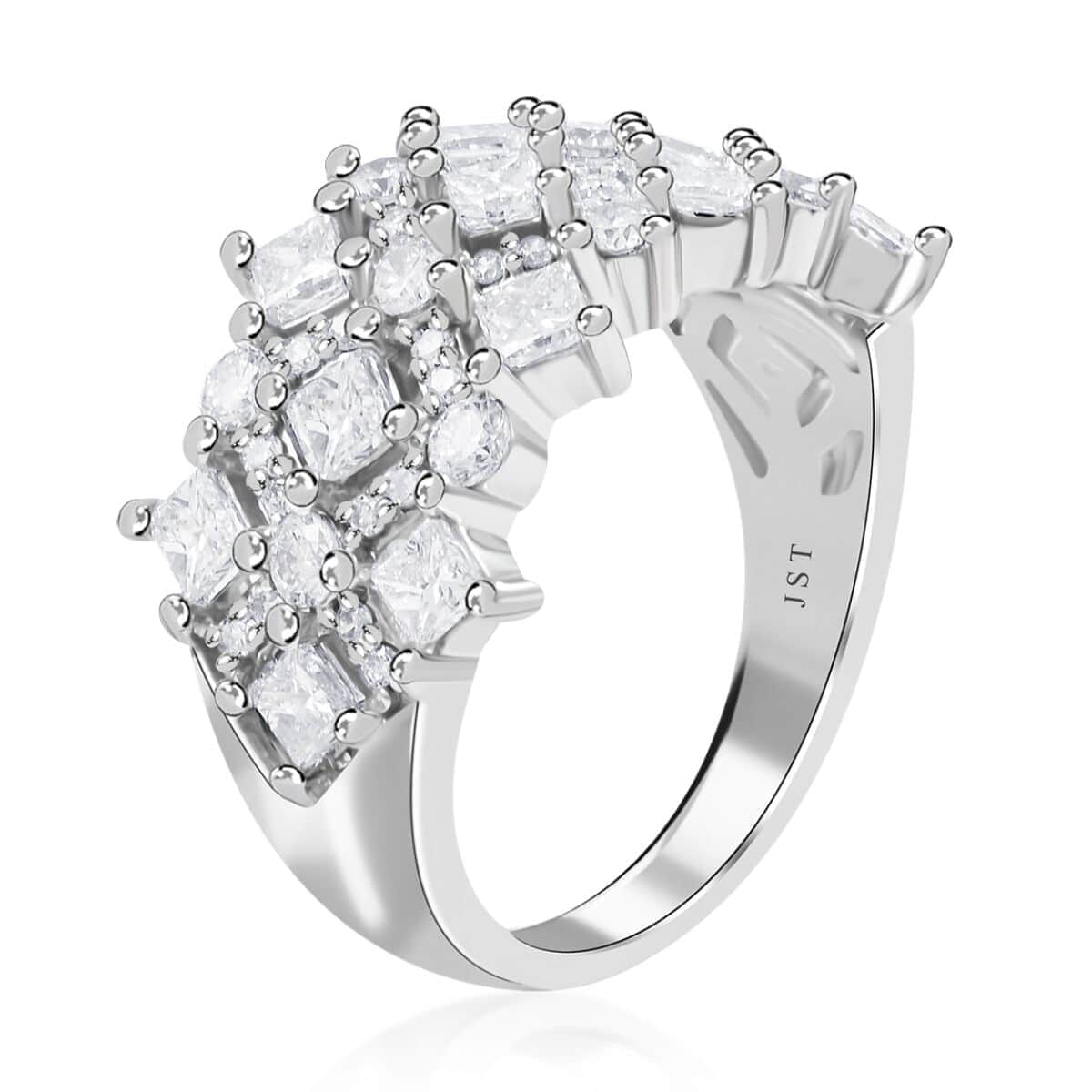 JCK Closeout Chantilly 14K White Gold Diamond (SI2) Ring (Size 7.0) 2.00 ctw image number 3