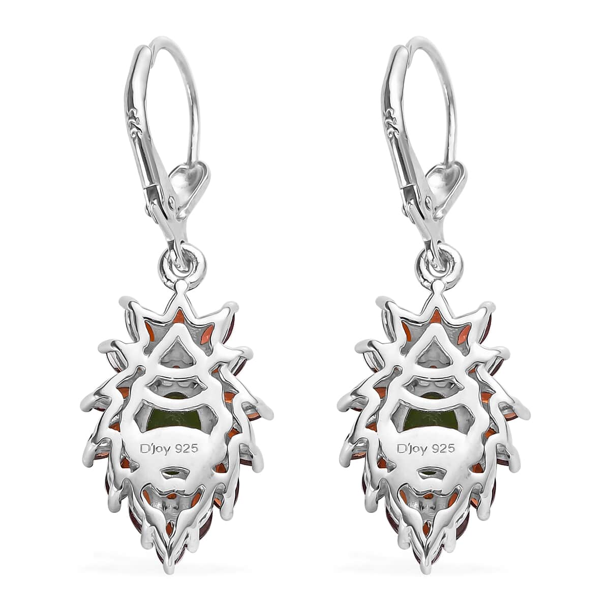 Chrome Diopside and Mozambique Garnet Lever Back Earrings in Platinum Over Sterling Silver 3.90 ctw image number 3