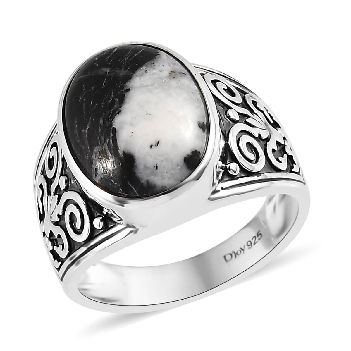 Artisan Crafted White Buffalo Men's Ring in Sterling Silver (Size 10.0) 9.35 ctw image number 0