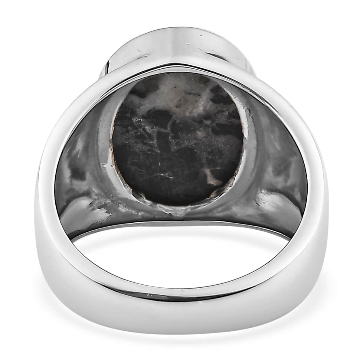 Artisan Crafted White Buffalo Men's Ring in Sterling Silver (Size 10.0) 9.35 ctw image number 4