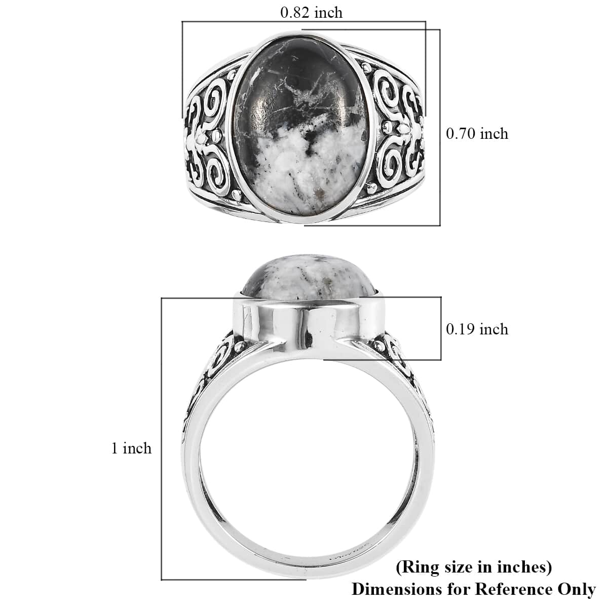 Artisan Crafted White Buffalo Men's Ring in Sterling Silver (Size 10.0) 9.35 ctw image number 5