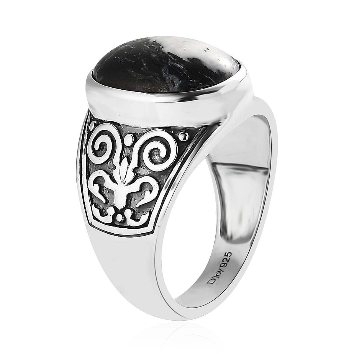 Artisan Crafted White Buffalo Men's Ring in Sterling Silver (Size 13.0) 9.35 ctw image number 3