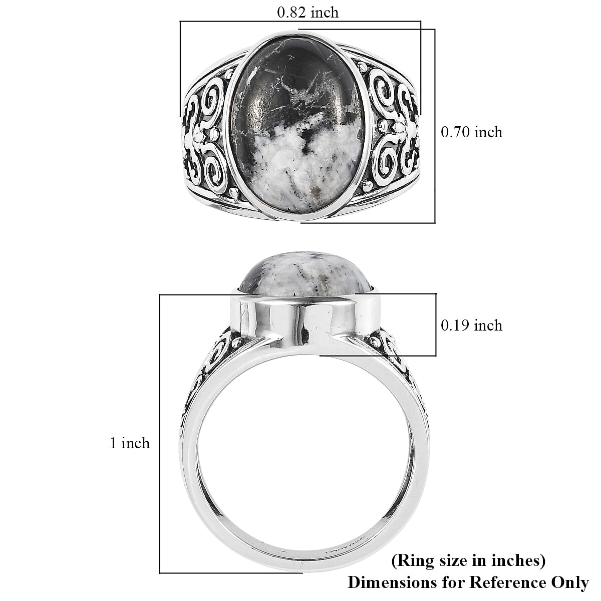 Artisan Crafted White Buffalo Men's Ring in Sterling Silver (Size 13.0) 9.35 ctw image number 5