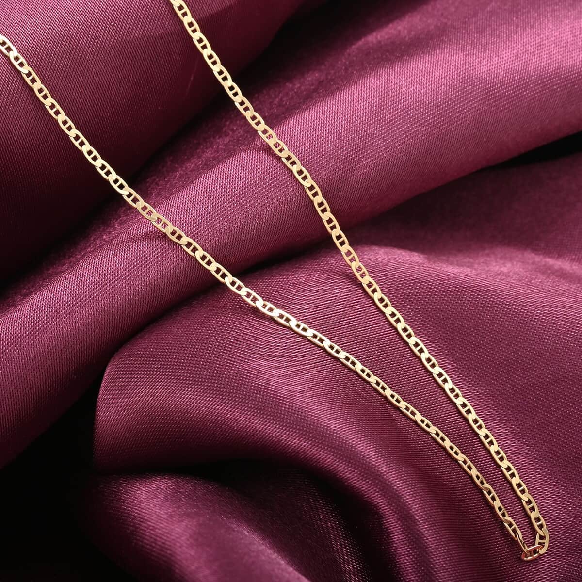 10K Yellow Gold 1.8mm Mariner Chain Necklace 18 Inches 1.9 Grams image number 1