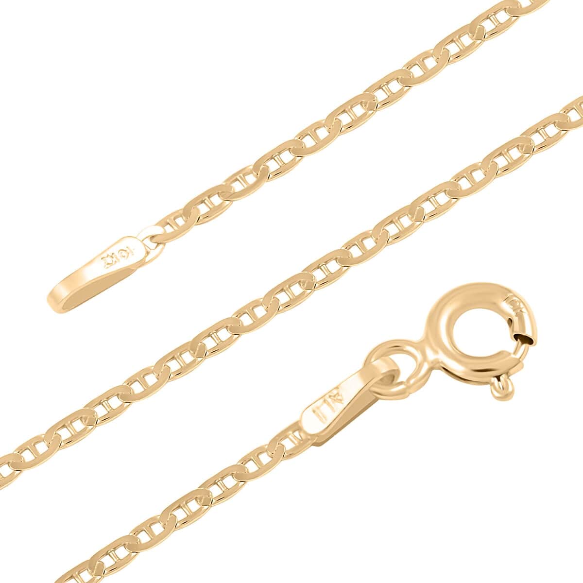 10K Yellow Gold 1.8mm Mariner Chain Necklace 18 Inches 1.9 Grams image number 2