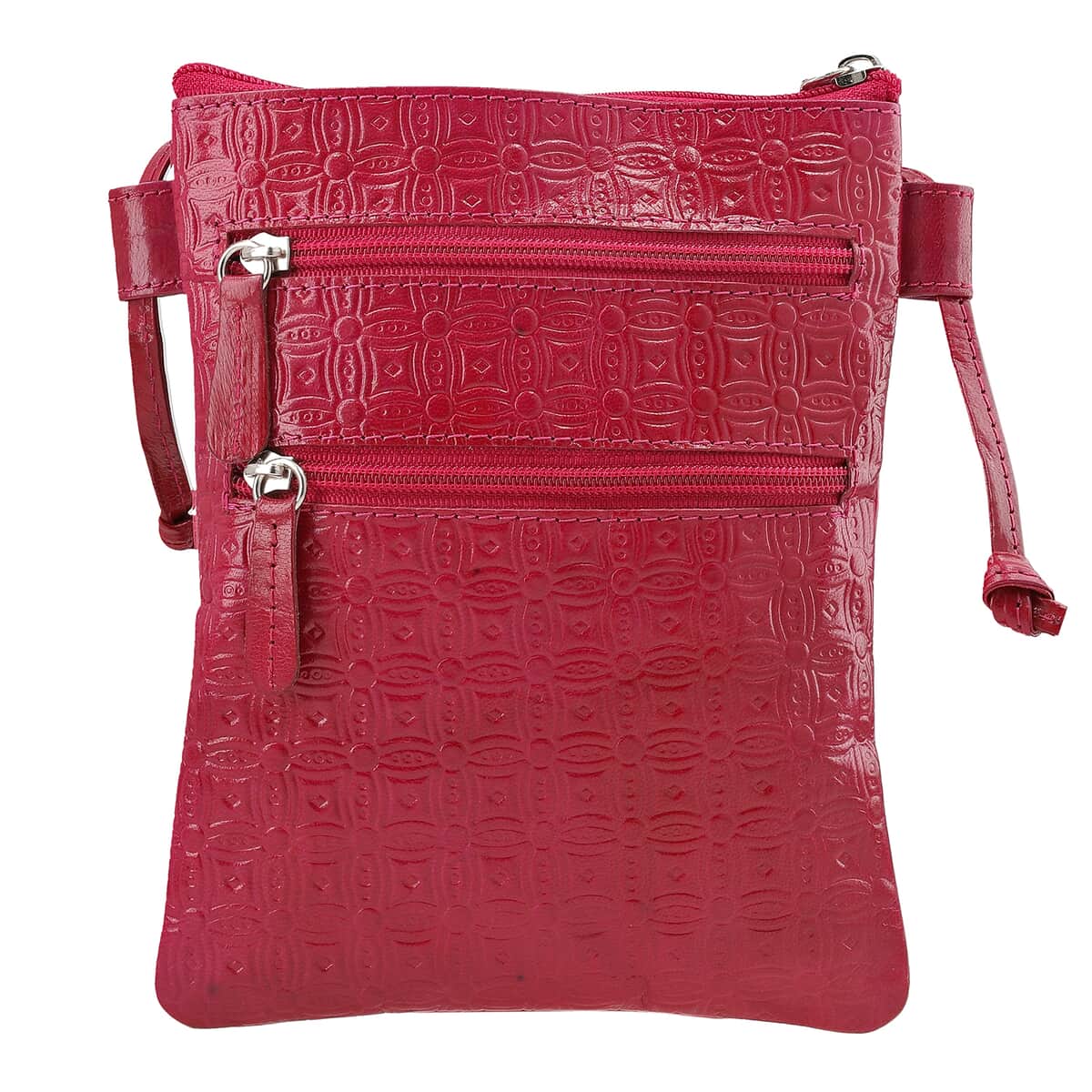 Vivid by Sukriti Pink Humming Bird Pattern Hand Painted Genuine Leather Crossbody Bag image number 5