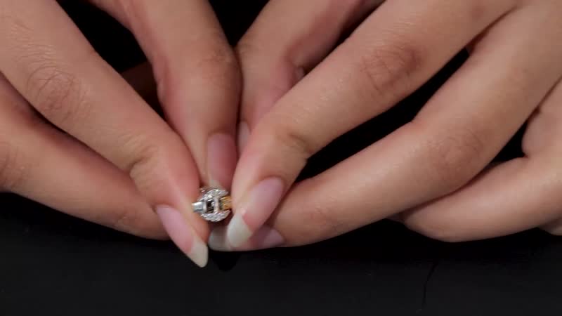 GP Art Deco Collection Moissanite Ring in Vermeil Yellow Gold and Platinum Over Sterling Silver 1.00 ctw