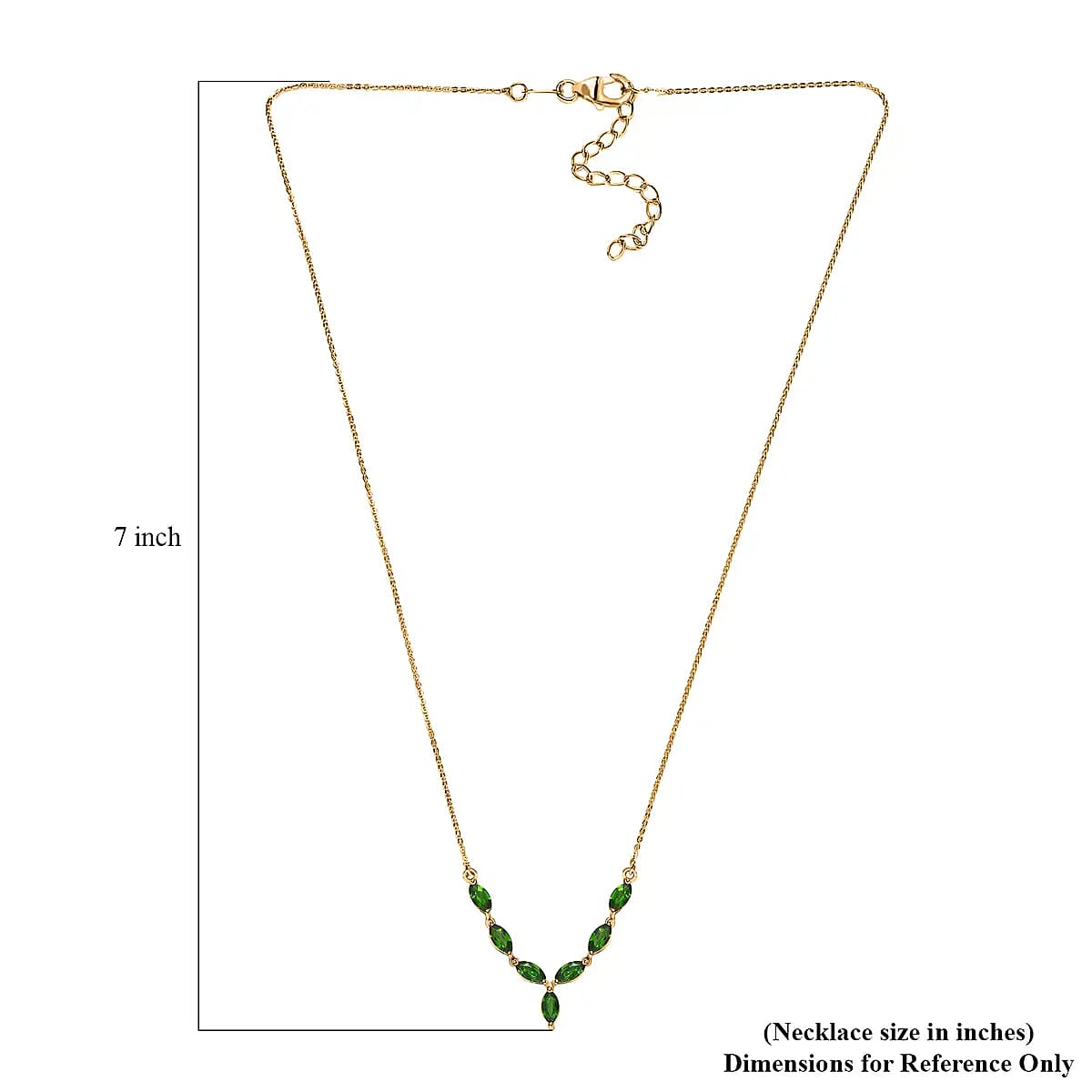 Chrome Diopside Necklace, Vermeil Yellow Gold Over Sterling Silver Necklace, 18 Inch Necklace, Diopside Jewelry For Her 1.70 ctw image number 6