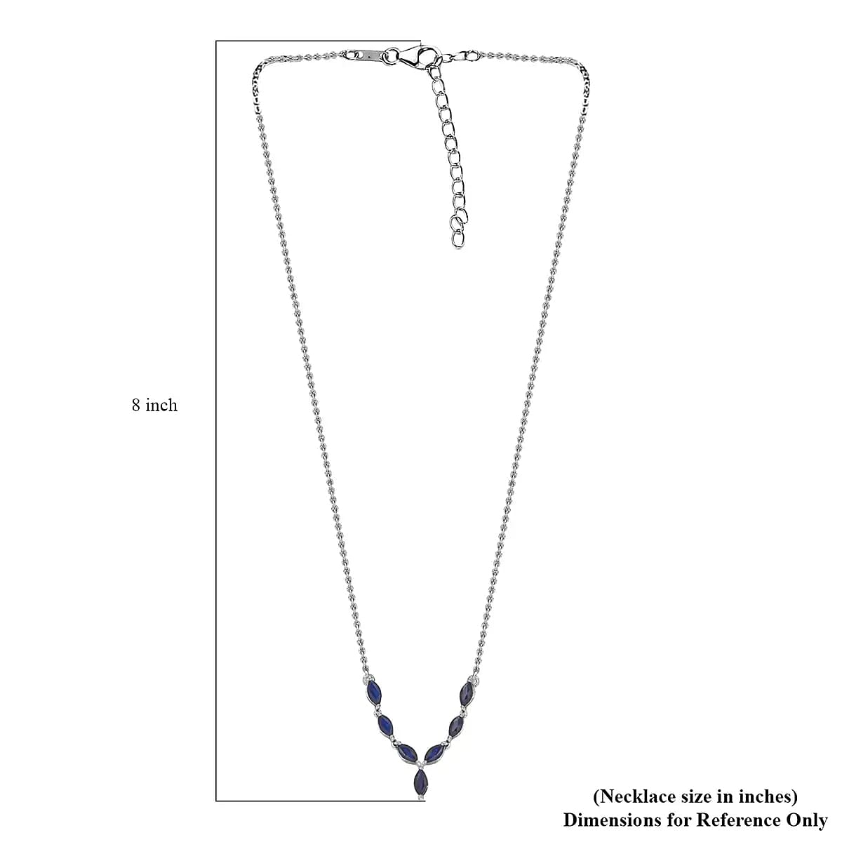 Madagascar Blue Sapphire (DF) Necklace, Platinum Over Sterling Silver Necklace, 18 Inch Necklace, Sapphire Jewelry For Her 1.70 ctw image number 6