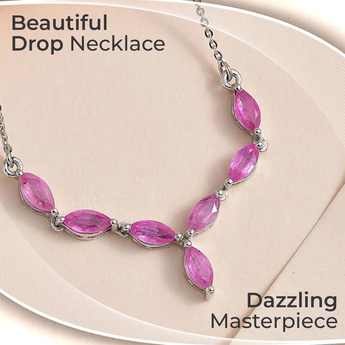 Ilakaka Hot Pink Sapphire (FF) Necklace, Platinum Over Sterling Silver Necklace, 18 Inch Necklace, Sapphire Jewelry For Her 2.40 ctw image number 1