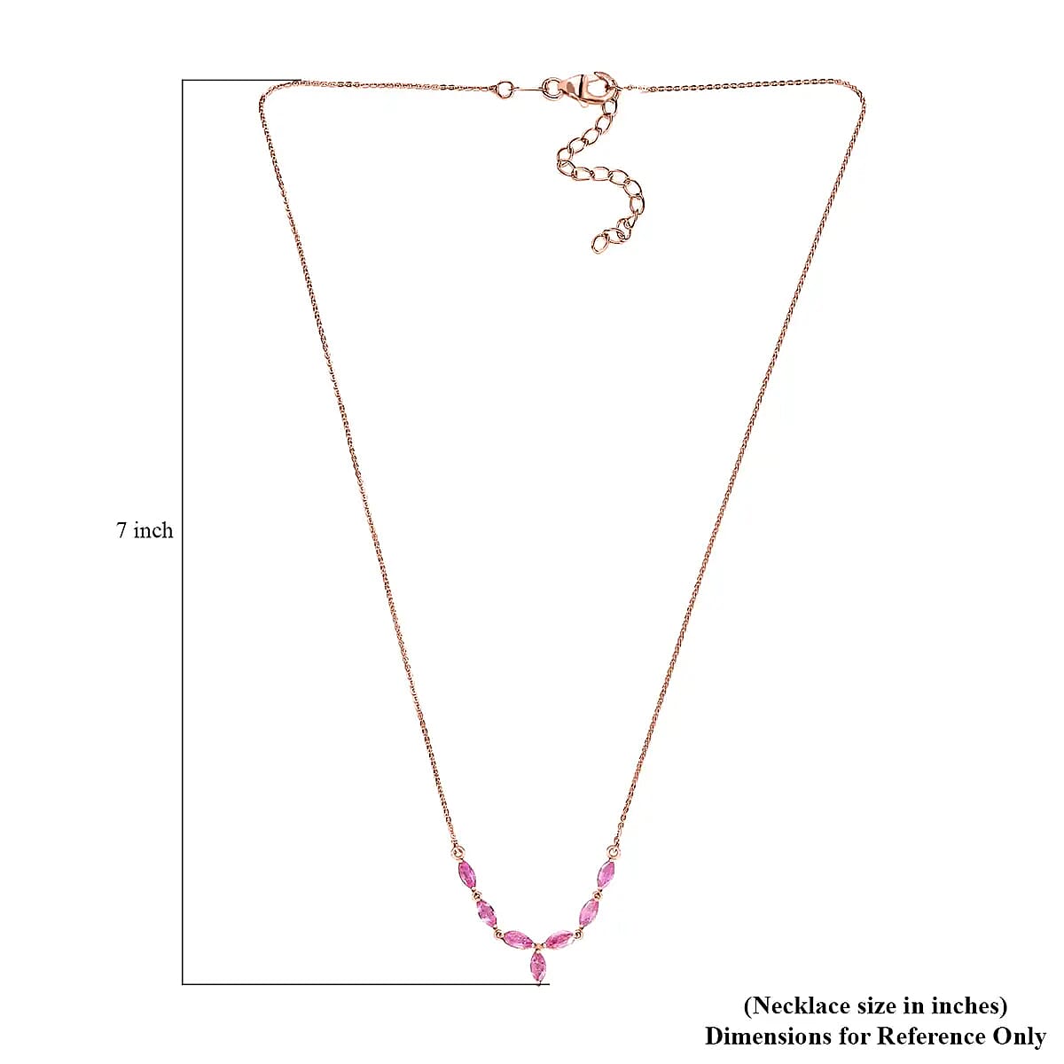 Ilakaka Hot Pink Sapphire (FF) Necklace, Vermeil Rose Gold Over Sterling Silver Necklace, 18 Inch Necklace, Sapphire Jewelry For Her 2.40 ctw