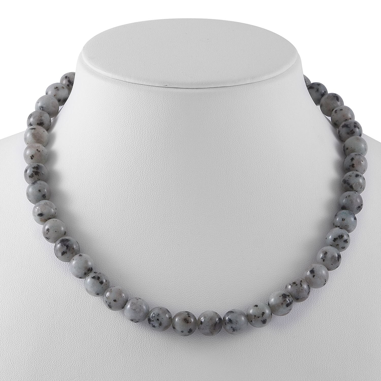 Dolomite 10mm Beaded 320.00 ctw Necklace 18 Inches in Sterling Silver