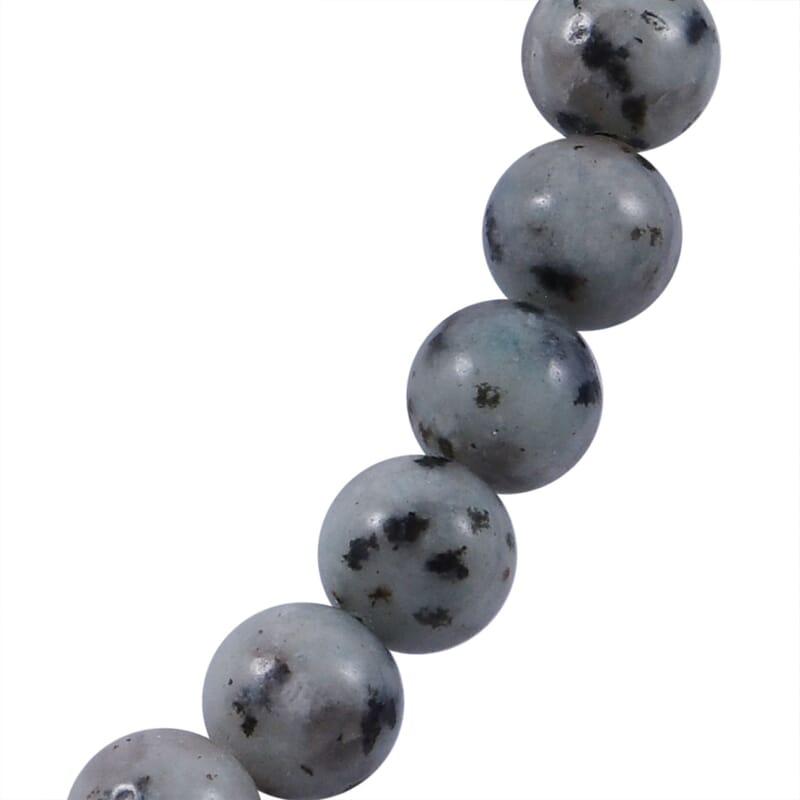 Dolomite 10mm Beaded 320.00 ctw Necklace 18 Inches in Sterling Silver