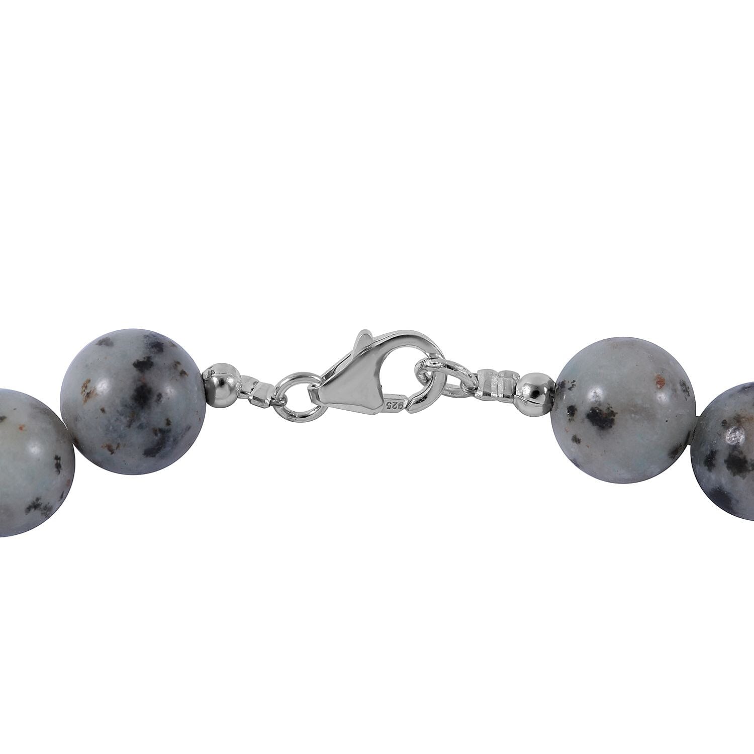 Dolomite 10mm Beaded 320.00 ctw Necklace 18 Inches in Sterling Silver