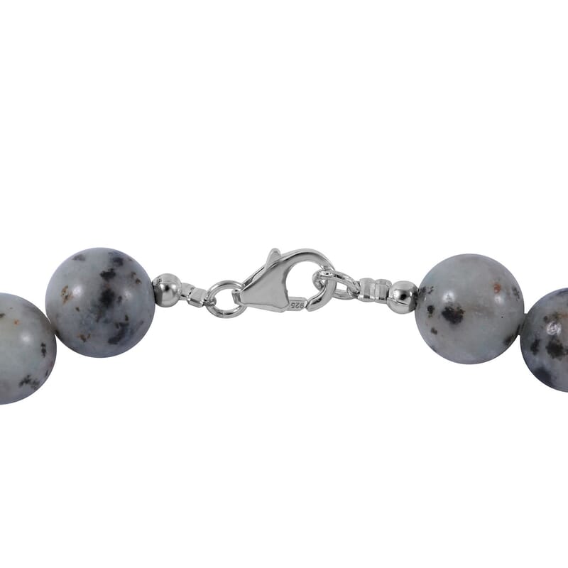 Dolomite 10mm Beaded 320.00 ctw Necklace 18 Inches in Sterling Silver
